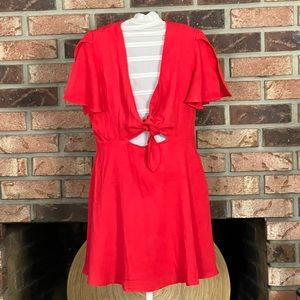 Lulus Red Front Tie Dress